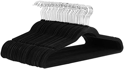 Amazon Basics Slim Velvet Non-Slip Hangers, 50-Pack