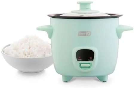 DASH Mini Rice Cooker Steamer, 2-Cup, Aqua