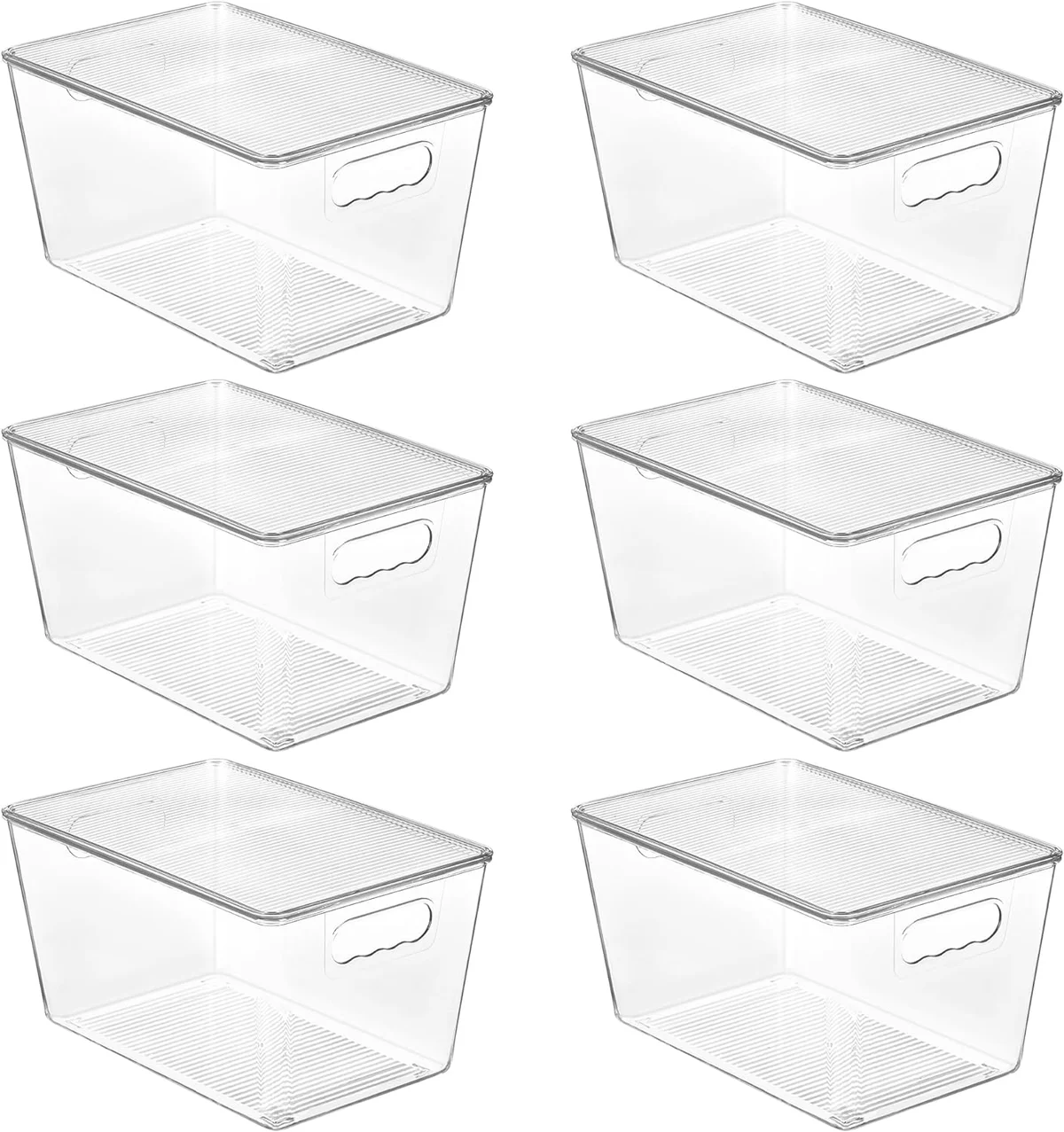 Vtopmart 6 Pack Clear Stackable Storage Bins with Lids
